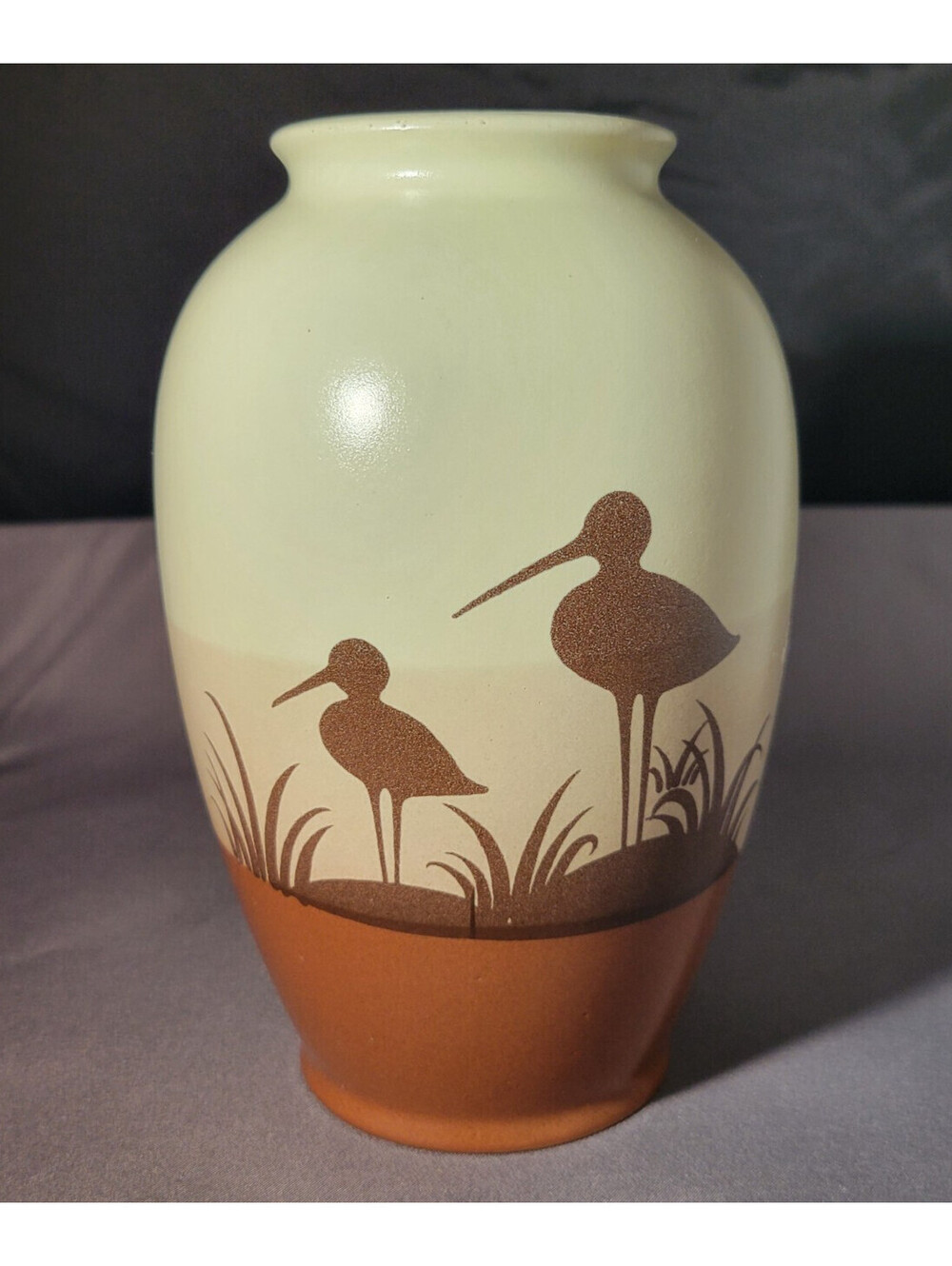 OTAGIRI VINTAGE HAND CRAFTED ORIGINAL VASE STONEWARE MADE IN JAPAN BIRDS